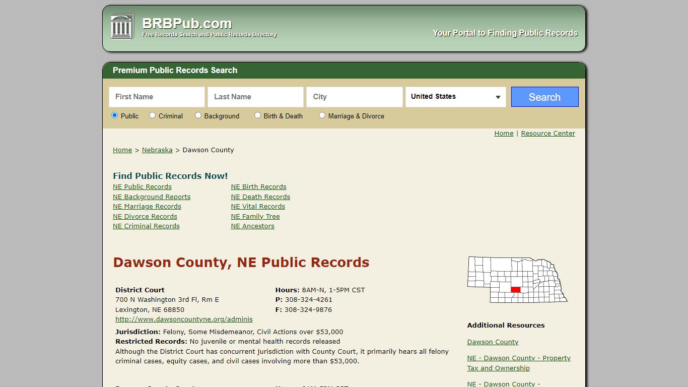 Dawson County Public Records | Search Nebraska Government Databases